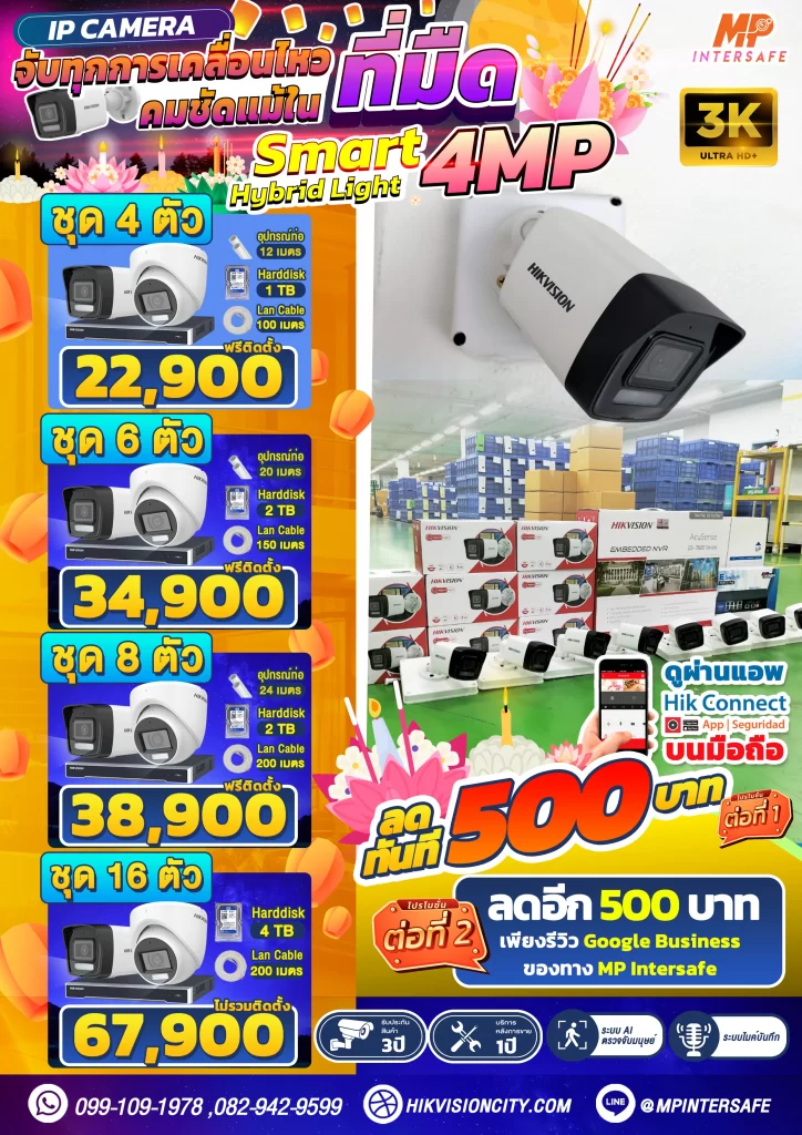 ชุดกล้องวงจรปิดCamera IP 4mp Dual month 11